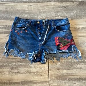 Denim shorts with embellishments
